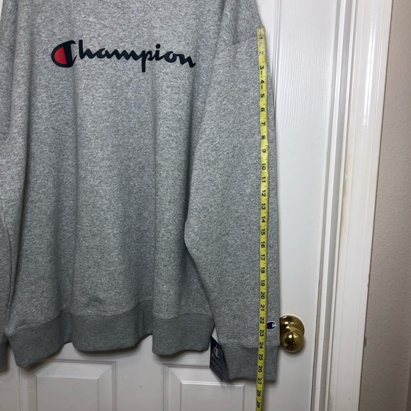 Champion Men's Powerblend Fleece Midweight Crewneck  Oxford Gray Sweatshirt 2XL - Picture 15 of 15